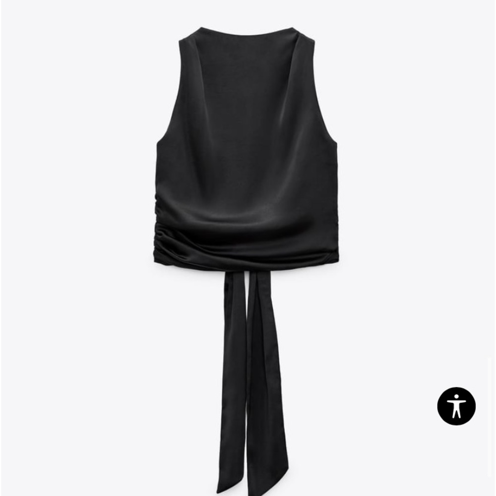 Zara open back blouse